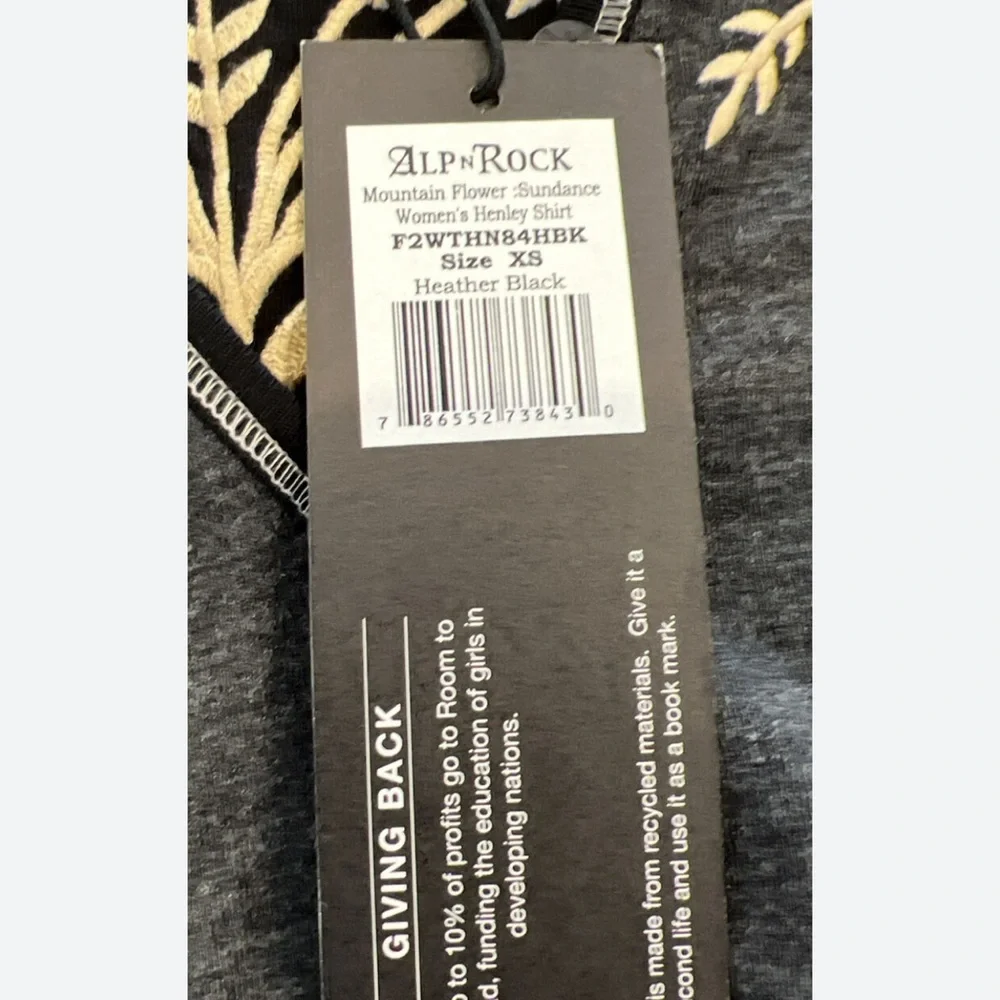 Alp N Rock Mountain Flower Henley. New with tags. - Picture 4 of 4